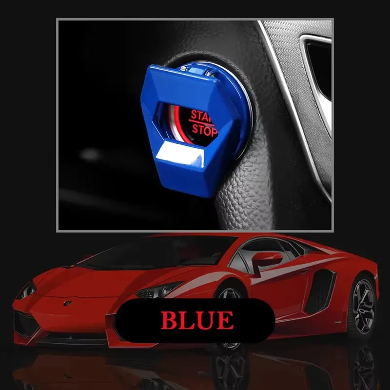 新しい車のエンジンスタートストップスイッチボタンカバー装飾オートアクセサリープッシュボタン粘着カバー車のインテリア車のスタイリング