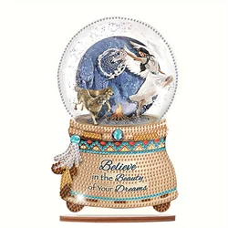 Irregular Diamond Painting Table Top Ornaments Kit Angle and Wolves DIY 5D Diamond Art Desktop Decorations
