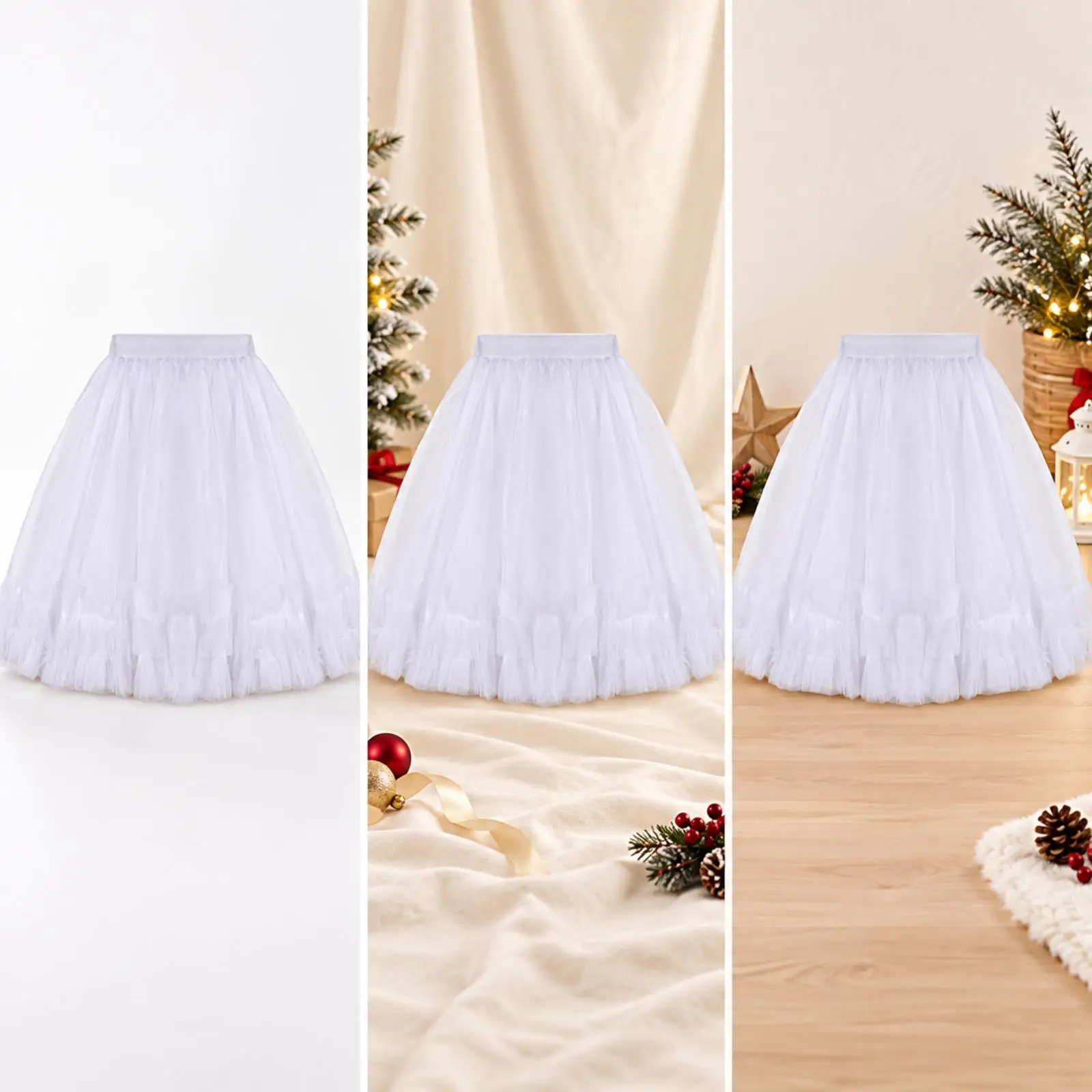 Women Holiday Party Dress Petticoat Mesh Underskirt with Gather Layers for Costume Shape and Tutu Volume