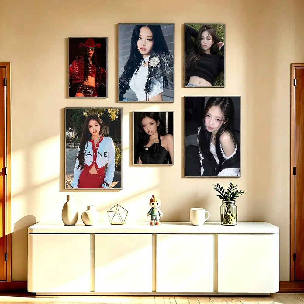 Pop Singer K-Kim J-JennieS Poster Waterproof Wall Art Sticker For Bar Living Room Vintage Decor High Quality Print Gift