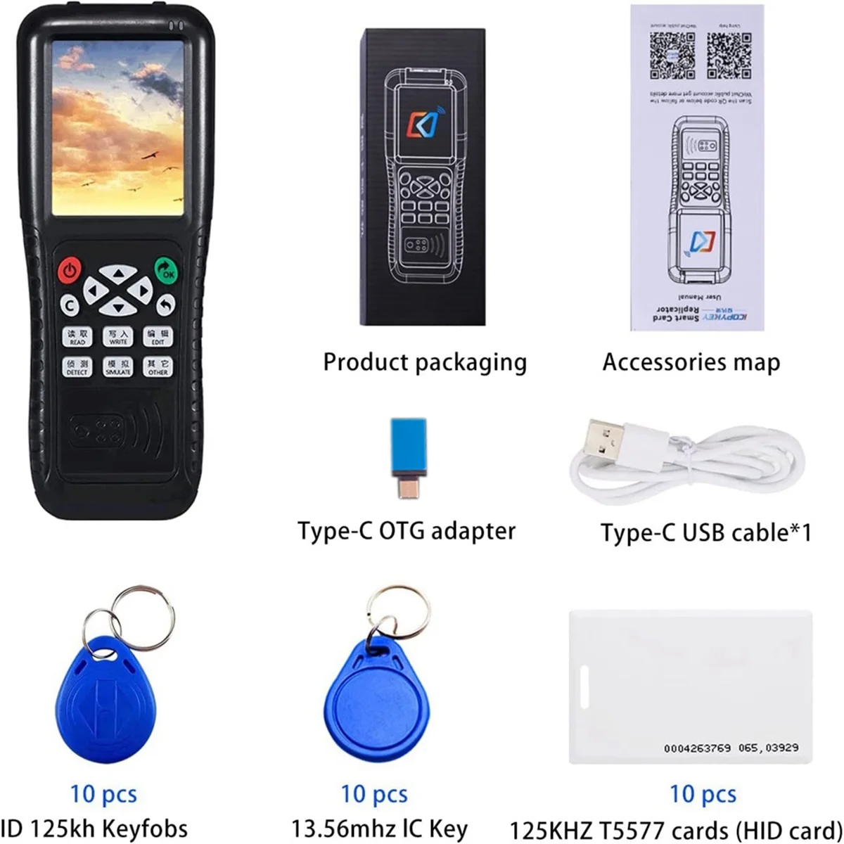 A06K NFC RFID-kaartkopieerapparaat Lezer Schrijver, NFC Smart Card Reader Schrijver RFID-kopieerapparaat, Engelse versie ICopy X100 NFC ID IC-lezer