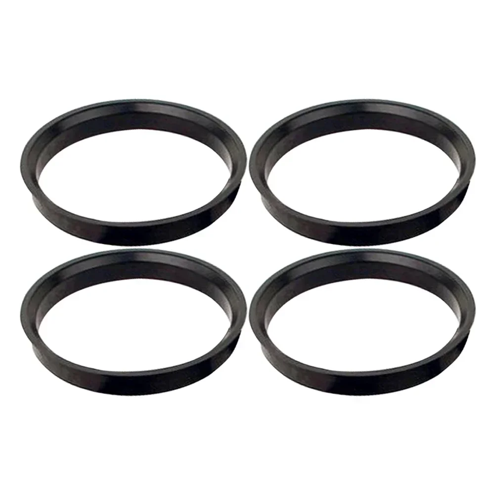Anneaux de centrage de moyeu de roue en plastique automobile, entretoise centrale d'alésage de roue BMW, moyeux noirs, 74.1x72.6mm, 4 pièces