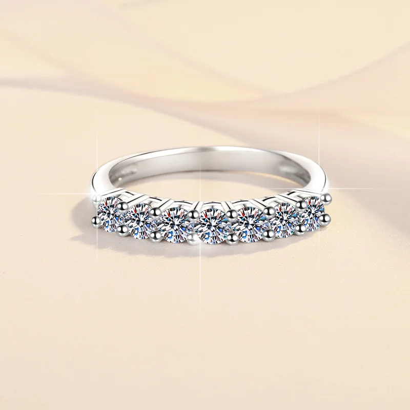 Women's Luxury D VVS1 Moissanite Ring, Solid 925 Sterling Silver