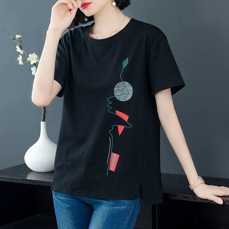 2020 New Cotton T Shirt Women Fashion O Neck Short Sleeve TShirt Top Summer Loose Korean Style t-shirt female Clothes Large Size