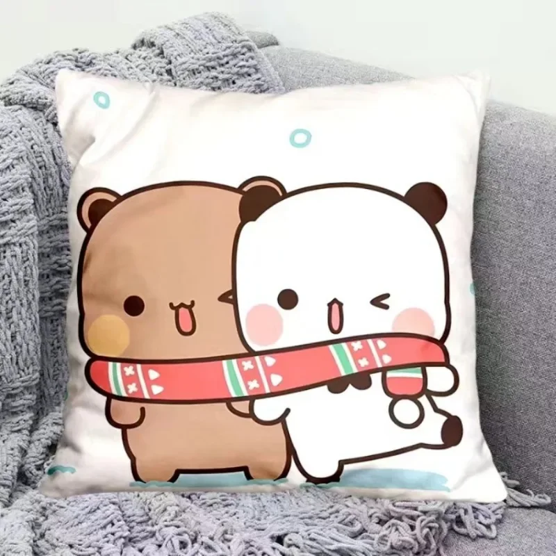 Bantal Lempar Panda Yier Lucu Bubu Dudu Bantal Kotak Kartun Kawaii Anime Lembut Bantal Sofa Pinggang Dekorasi Rumah Mobil Kamar Tidur