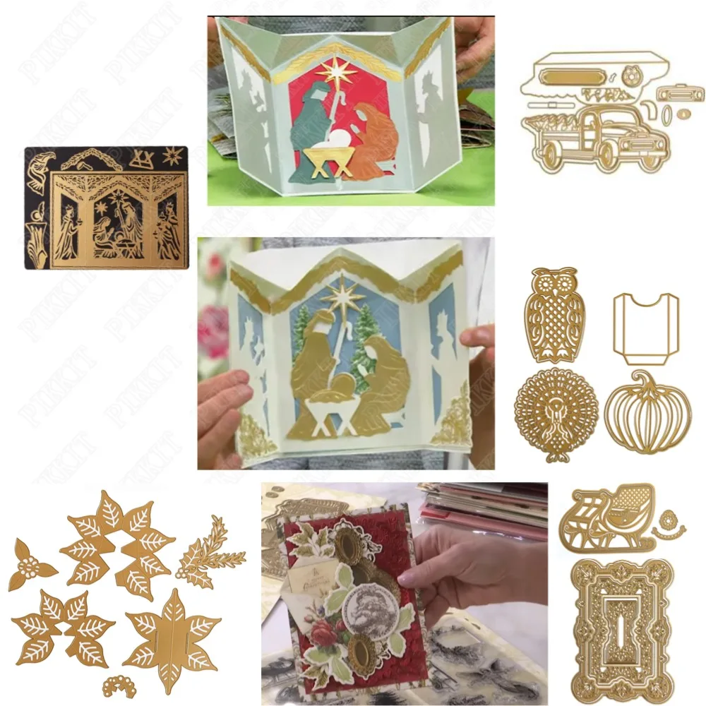 2024 Weihnachtswünsche Metall-Stanzformen für DIY Scrapbooking, Basteln, Stanzformen, Schablonen, Maker, Fotoalbum-Vorlage, handgefertigt