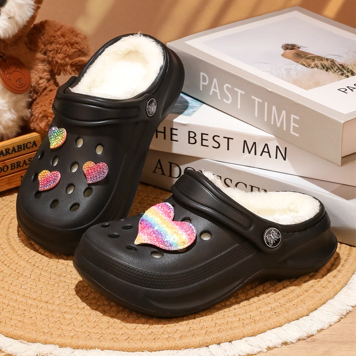 Kinder-Clogs und -Mules mit Fellfutter, leichte Garten-Schuhe mit Baumwollfutter, warme Hausschuhe für Jungen, Mädchen und Kleinkinder, 168. – Detail 19