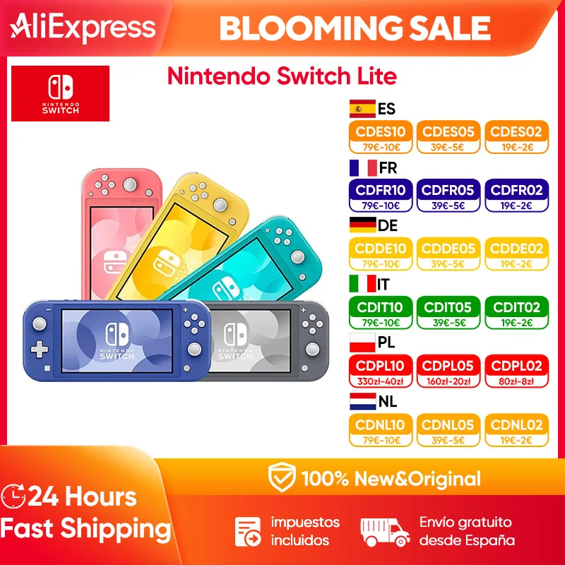 Consolas Nintendo Switch Lite – 32 GB Batería 3570 mAh 5,5 Zoll Kompakt und leicht Integrierte Controller Kompatible Spiele