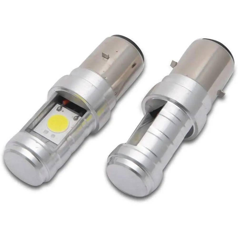 2Pcs BA20D H6 6V COB  LED Hi/Lo Beam Motorcycle Front Light Bulbs  Headlight Blub   Motorbike Head Lamp BA20D