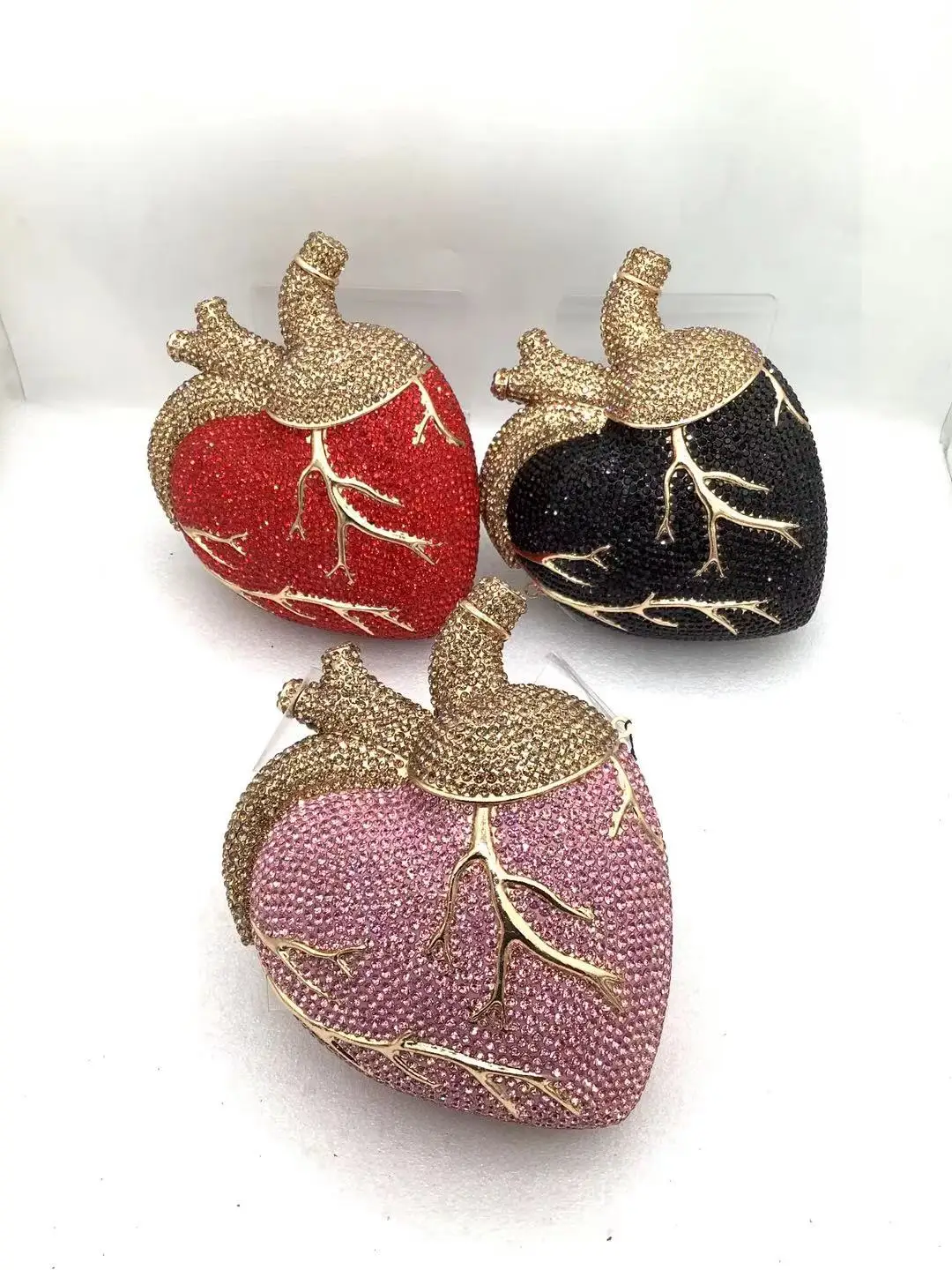 

XIYUAN розовая сумка с кристаллами в форме сердца, роскошные вечерние сумки, сумка на плечо с каменной цепочкой, женский коктейльный клатч, кошелек для свадебной вечеринки