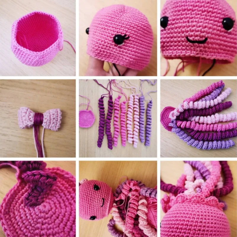 Imagem -02 - Brinquedo Bonito do Polvo do Crochet para Preemie Polvo Amigurumi para o Presente Infantil do Chuveiro do Bebê Brinquedo da Criatura do Mar