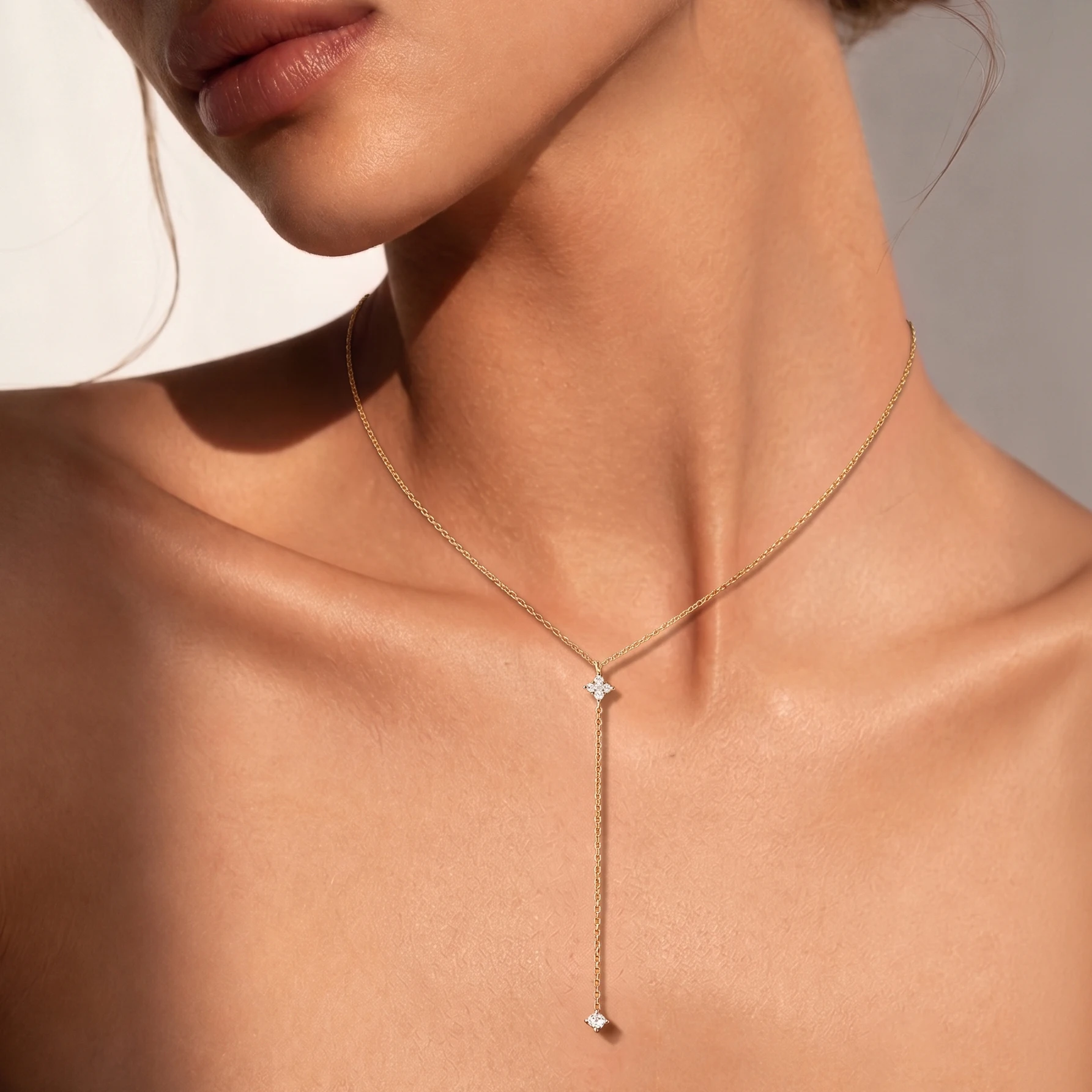 Aide Halskette aus 925er-Sterlingsilber, elegante Y-Form, für Damen, Temperament, lange Kette, Quaste, Wassertropfen, CZ-Zirkon-Anhänger-Halskette – Detail 26