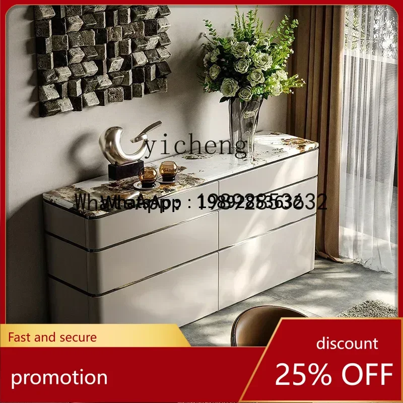 

YFY light luxury entrance cabinet living room locker Italian minimalist bedroom solid wood TV cabinet