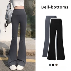 2024New Bell Bottoms with Fitted Shark Pants High Waist Slim Horseshoe Wide Leg Pants Leggings Long Women Y2k Pants Korean Style