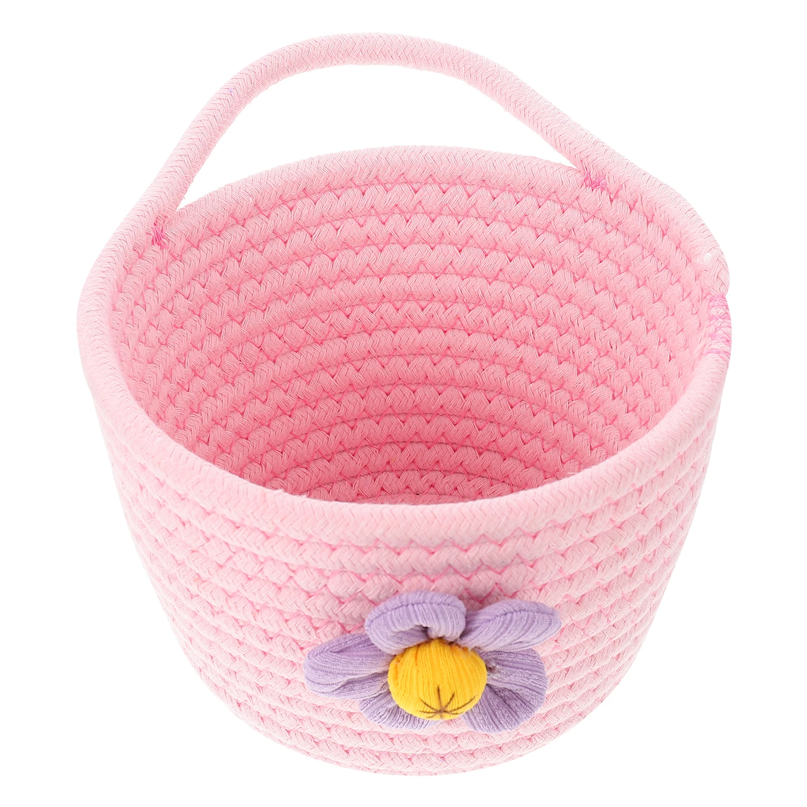 

Cotton Rope Tabletop Storage Basket Hand-Woven Hanging Basket Decorative Wall Ornament Flower Holder Soft Long-Lasting