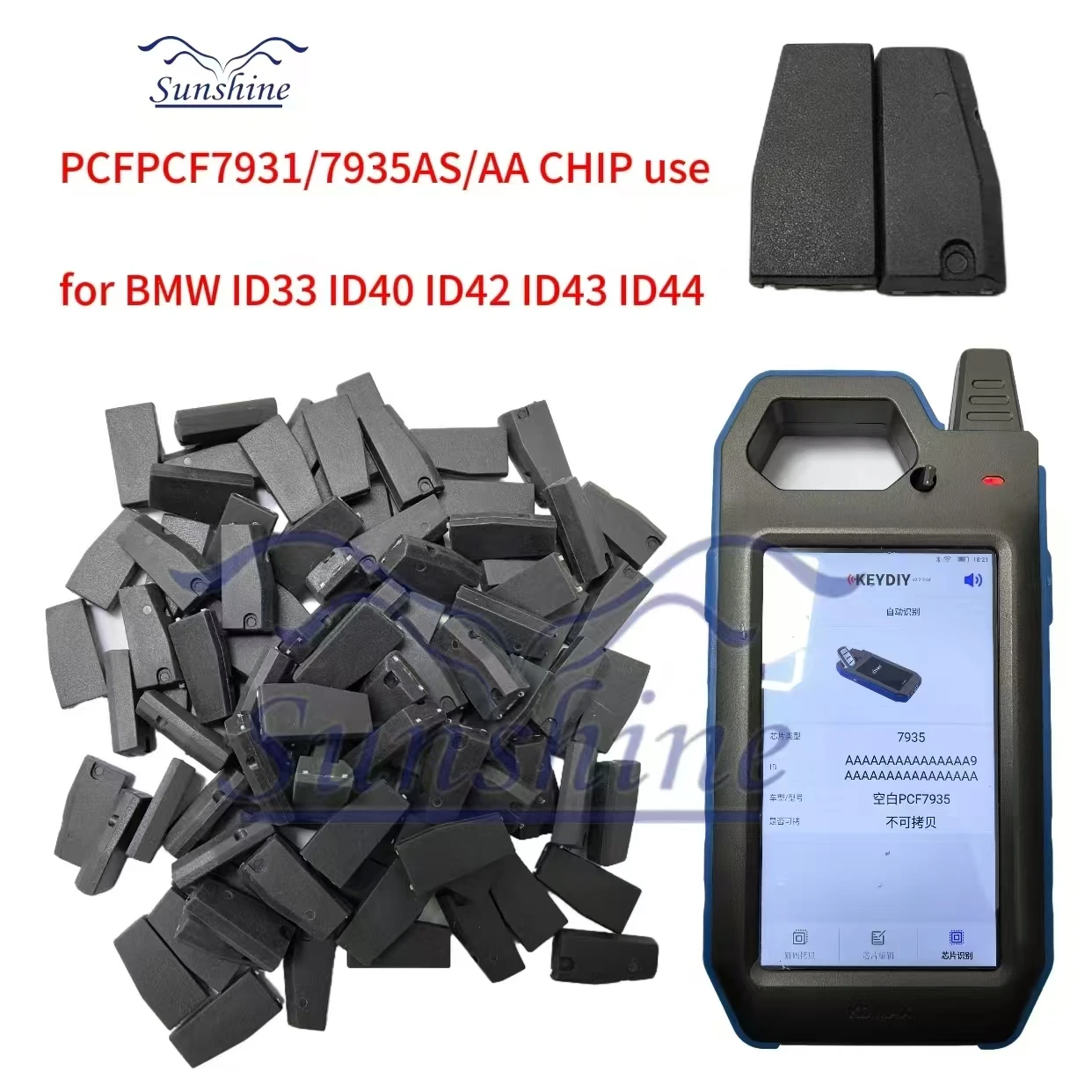 Sunshine 5/10/50/100 pcs Chip PCF7935 ID40 ID 44 PCF7935AS AA Transponder Chips for Opel For BMW Car Key Chips PCF 7935 chip