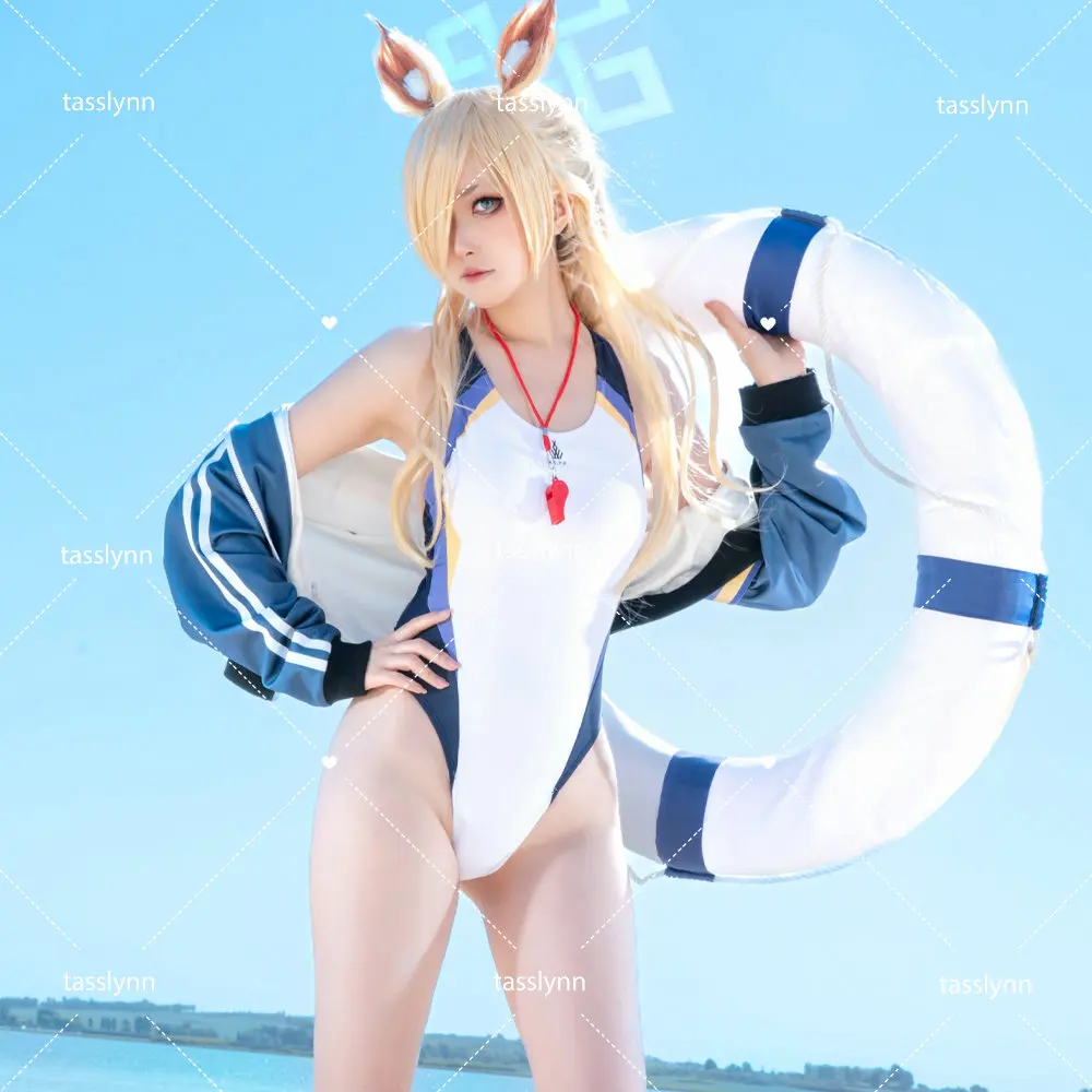 Kanna Ogata Cosplay Kostüm Kanna Badeanzug Jacke Bademode Outfit Spiel Blue Archive Anime Cosplay Halloween Kostüme für Frauen