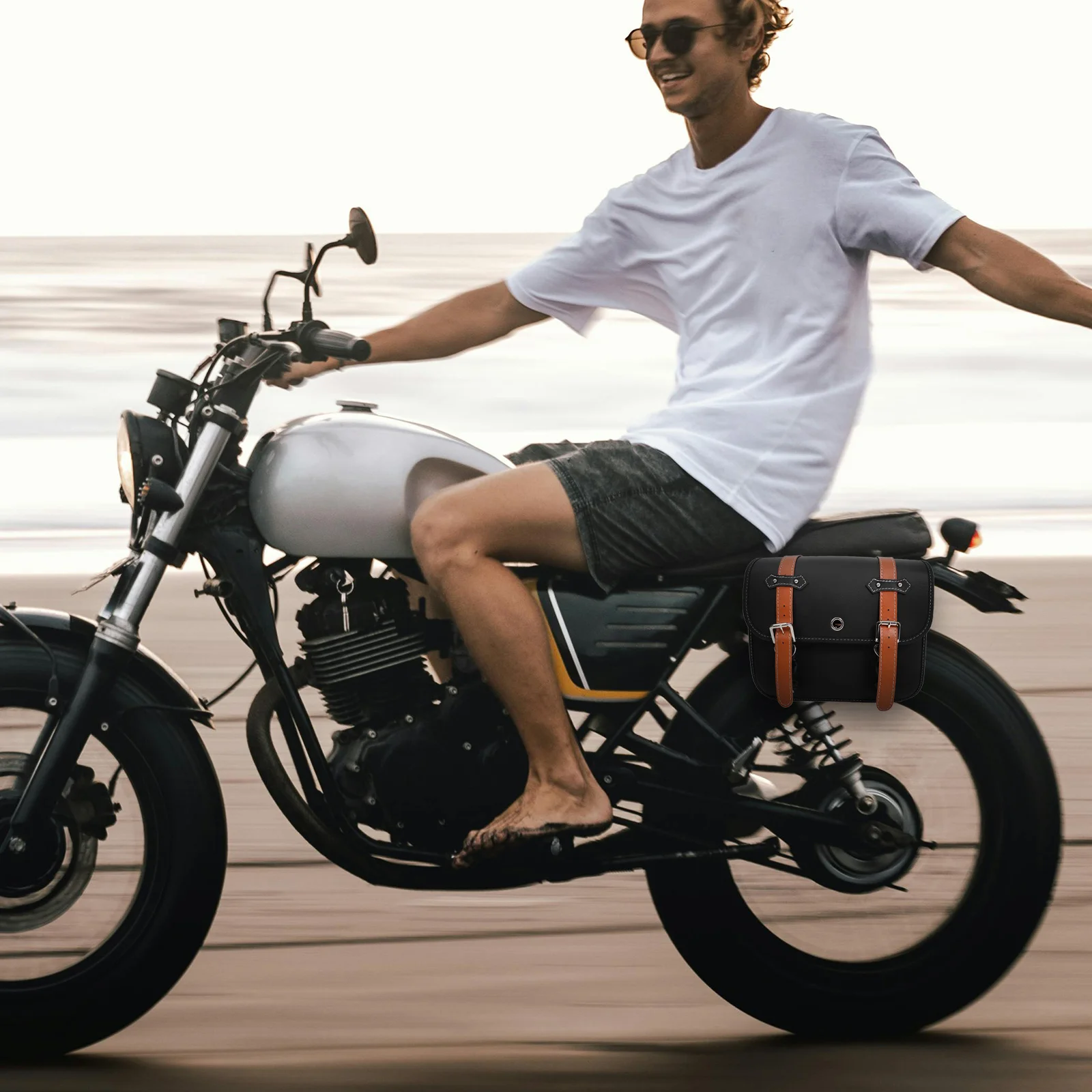 

2 шт. мотоциклетная сумка, универсальные боковые сумки для инструментов, водонепроницаемые седельные сумки с передней вилкой, большая вместимость для хранения в путешествиях