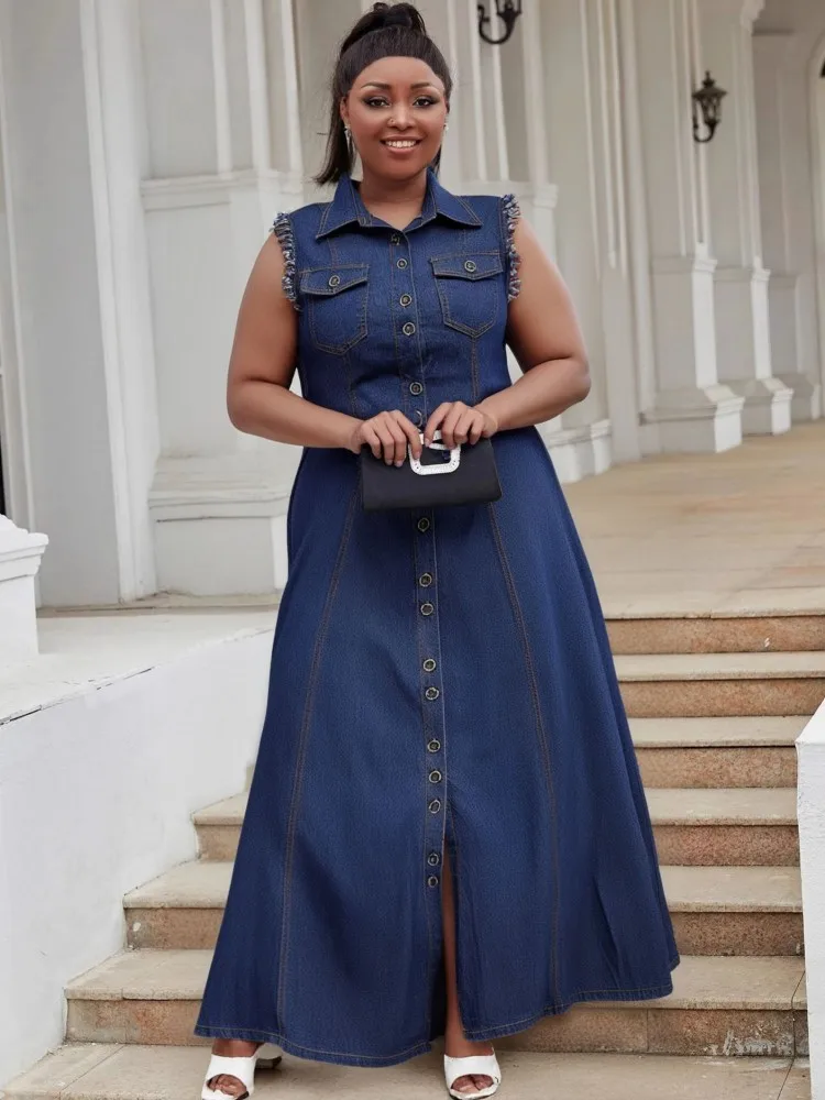 فساتين أفريقية للنساء جديد الدنيم الخريف المرأة الأفريقية Dashiki طباعة فستان ملون أفريقيا الملابس Dashiki أنقرة فساتين السيدات