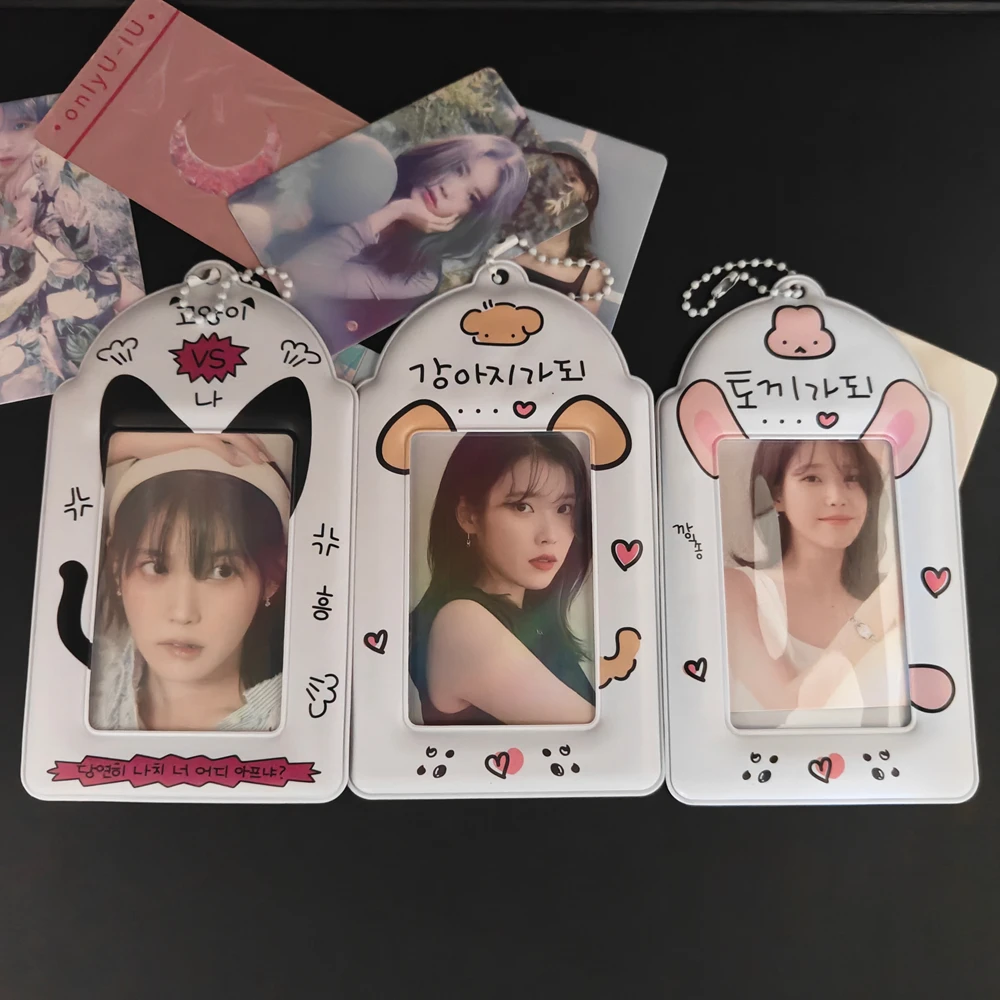 3pcs Cute Animal Korean Style Card Holder Meal Card School ID Card Cute Card Pouch Kpop Photocard Display Case PVC Card Sleeve