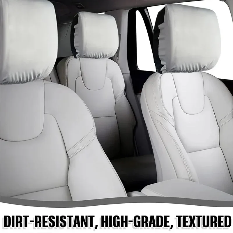2Pcs Universal Car Seat Headrest Cover Anti Dirty Elastic Protective Pillowcase for Car Taxi Truck Suv Black White - view 4