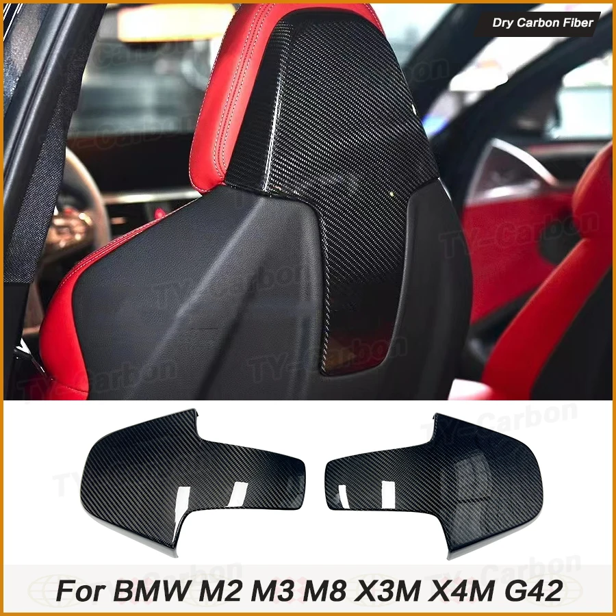 

Dry Carbon Fiber Car Inner Seat Back Covers Trims Shell Trim For BMW G80 M3 F91 F92 F93 M8 F97 X3M F98 X4M G87 M2 G42 M240 2020+