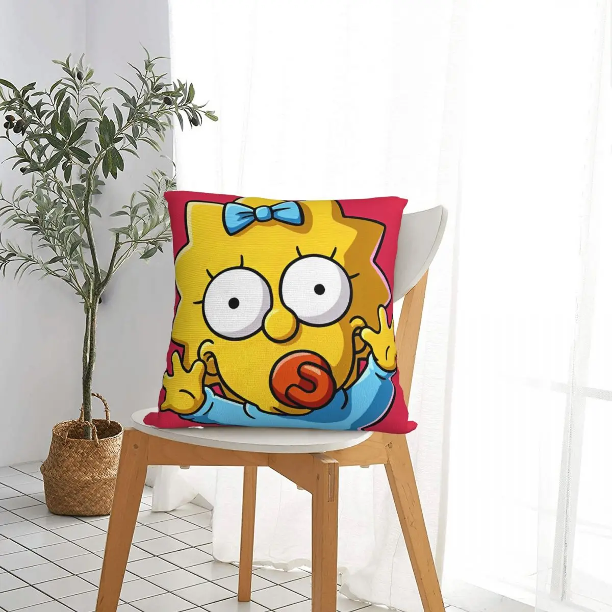 The S-Simpsons Square Pillow Case Cushion Cover Customized Zippered Decor Pillowcase for Car 18