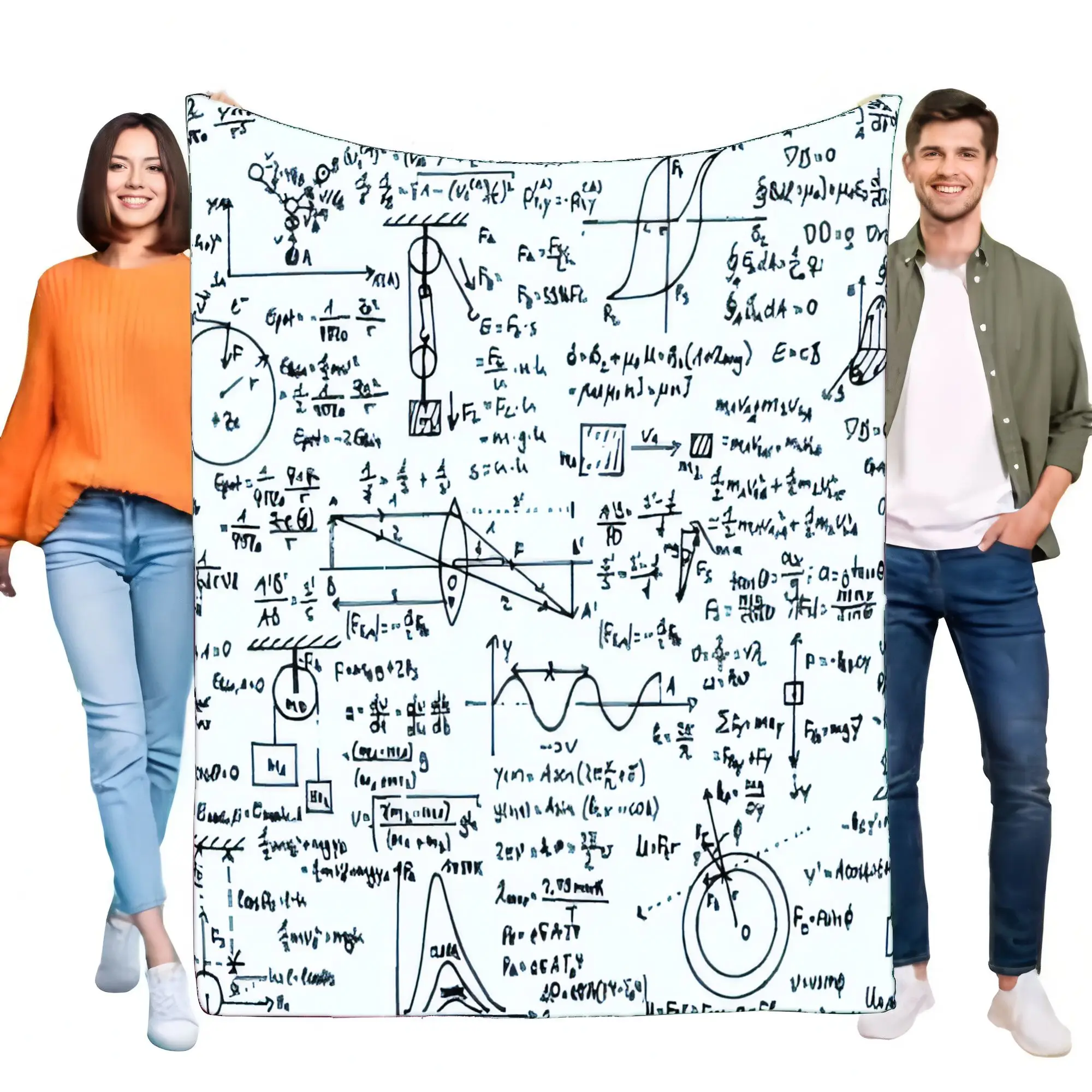 Science Math Equations Blanket Soft Cozy Lightweight Throw for Physics Students Teachers Geek Bed Sofa Gift