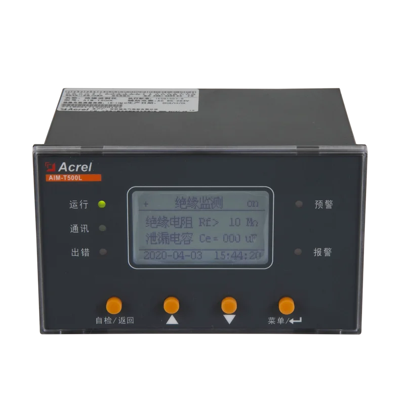 

Acrel AIM-T500L DC0~800V Industrial Insulation Monitoring and Fault Locating Device Used in AC, DC and AC-DC Hybrid IT System