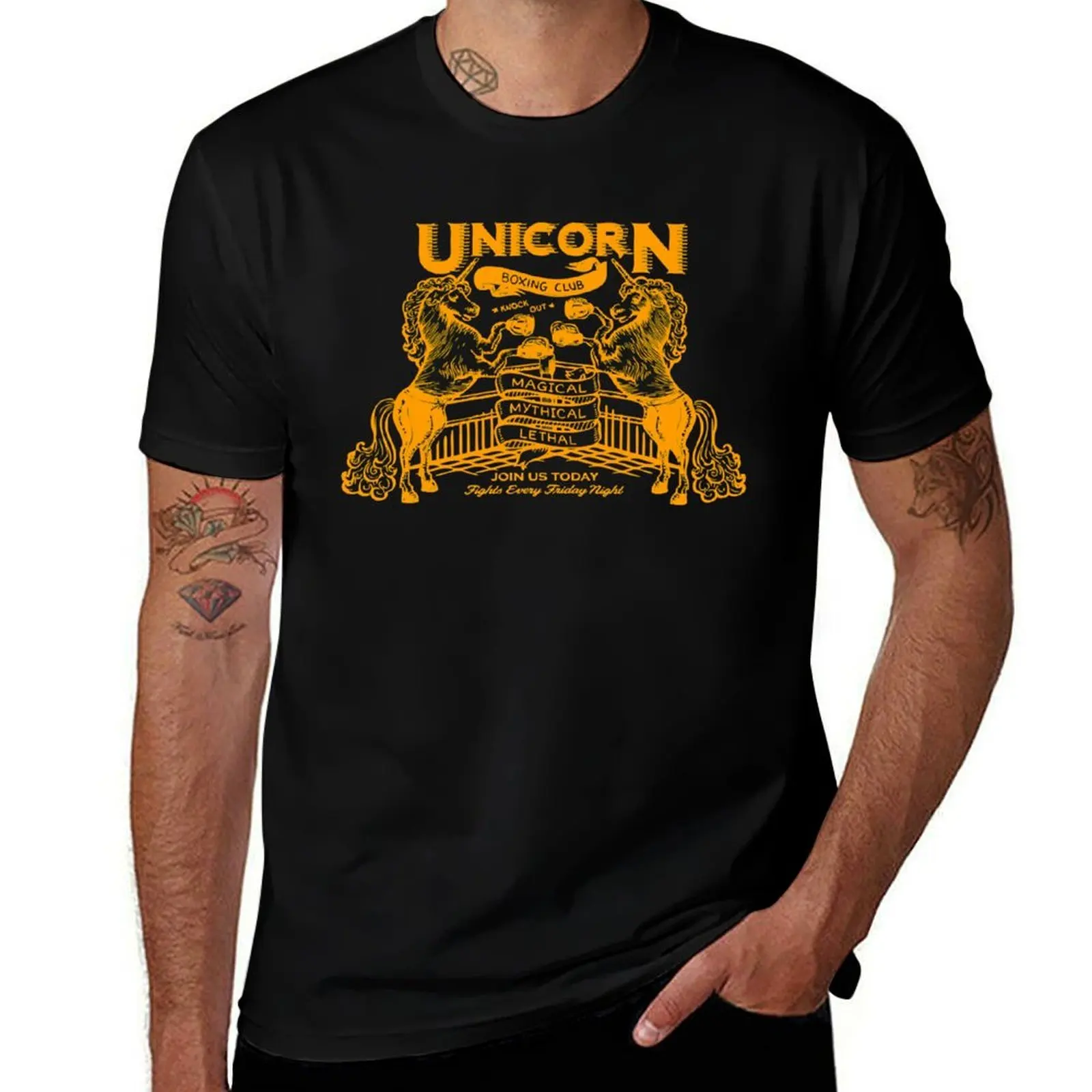 Unicorn boxing club T-Shirt Big and Tall Basic Tee Shirt