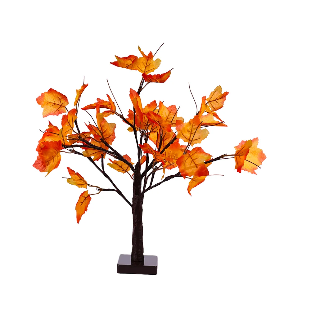 

Maple Tree Lights Decor Shape Lamp Halloween Desktop Pumpkin Creative Light​​​​​​​ Adornment Leaf Tabletop Lifelike Plastic