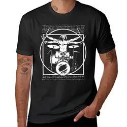 DA VINCI DRUMMER T-shirt, homem vitruviano beber as bebidas-Leonardo Parody for DRUMMER