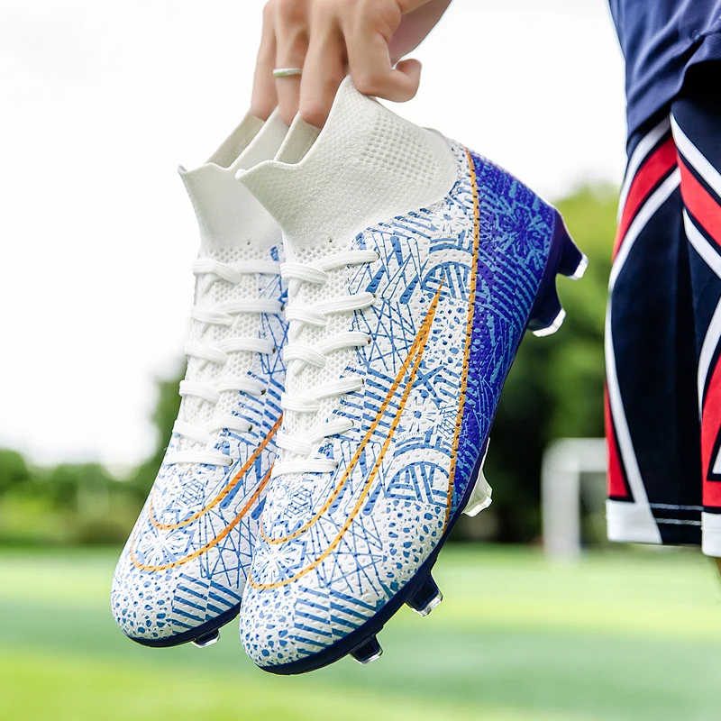 

Профессиональные футбольные бутсы для мужчин и женщин; Тренировочные кроссовки для соревнований с длинными шпильками для искусственной травы и анти-са