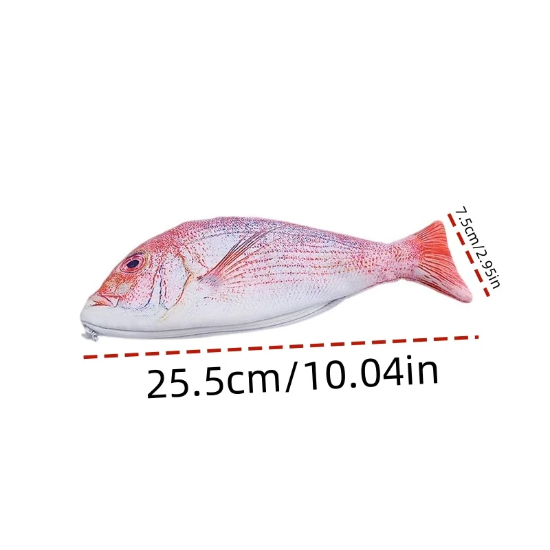 1PC Creative Fish Pencil Bag Student Stationery Box Large Capacity Pencil Case Simulation Salted Fish Pencil Bag