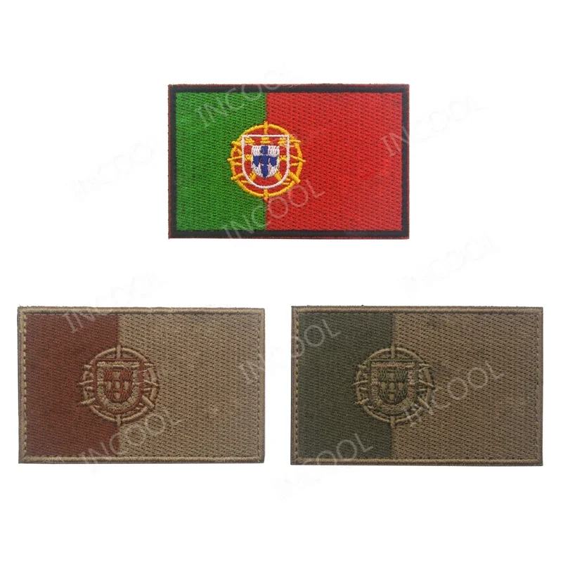 Portugal Embroidered Reflective Portuguese PVC Rubber Flag Patches Appliqued Patch For Clothing Backpack