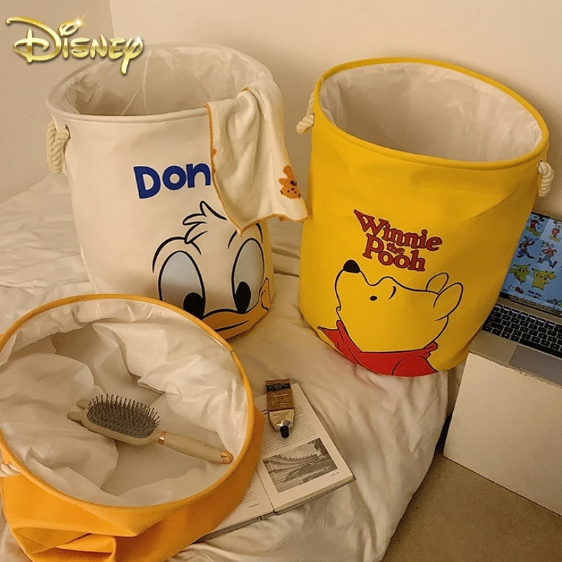 

Disney Pooh Bear Donald Duck Tigger Cartoon Large Capacity Laundry Storage Basket Toy Storage Dormitory Foldable Dirty Clothes