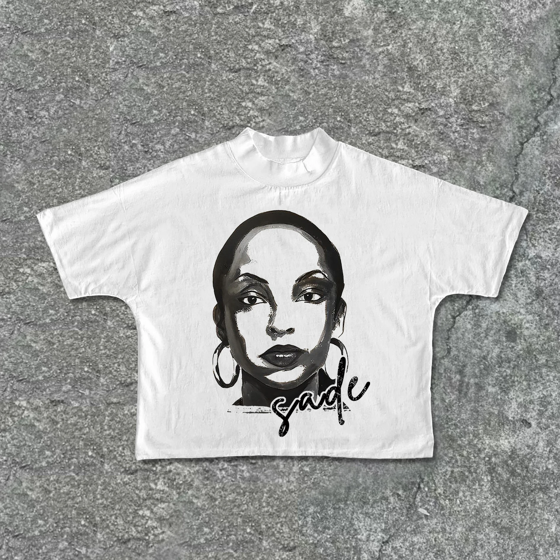 الأمريكية الرجال النساء Sade اليابان جولة القطن تي شيرتات قصيرة الاكمام للجنسين الصيف موضة جديدة مستديرة الرقبة الرجعية موضة المحملة القمم #3