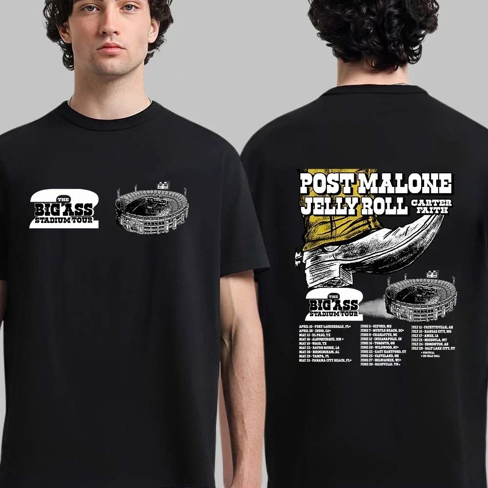 Post Malone 2026 Mega Stadium Tour T-shirt Couple Cotton All-Season Streetwear Shirt  vintage t shirt oversized t shirt
