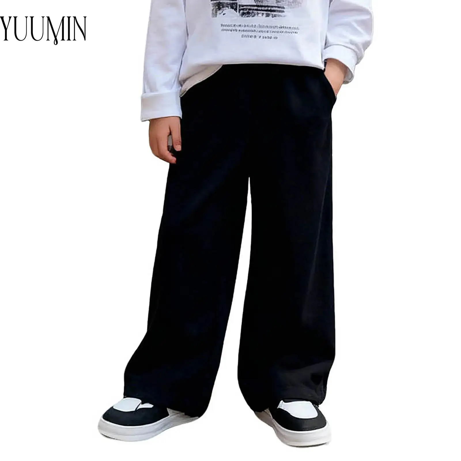 

Children Boys Basketball Running Workout Pants Letter Print Sweatpants Stretchy Loose Straight-Leg Pants with Pockets Sportswear