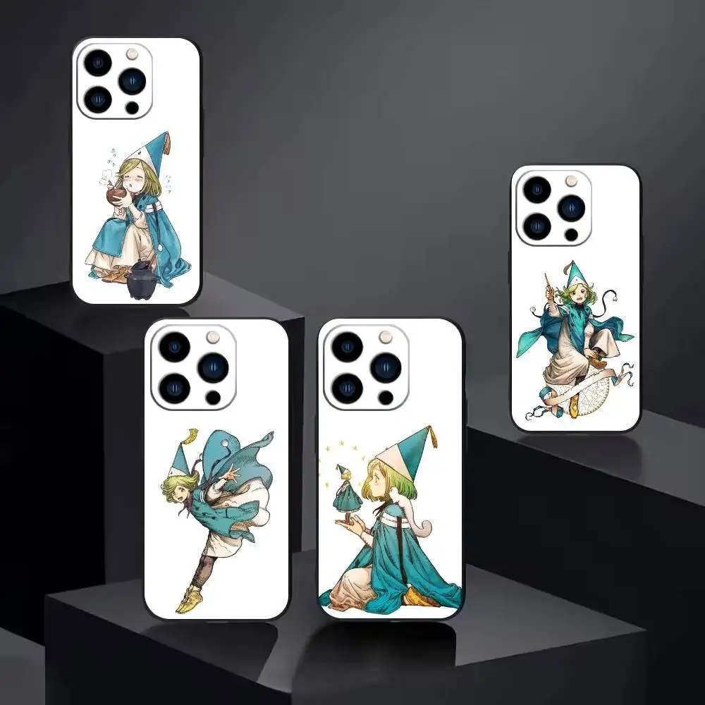 Funda de Silicona Negra H-Atelier de Sombrero de Bruja para iPhone 16, 15, 14, 13, 12, 17, Pro Max, Plus