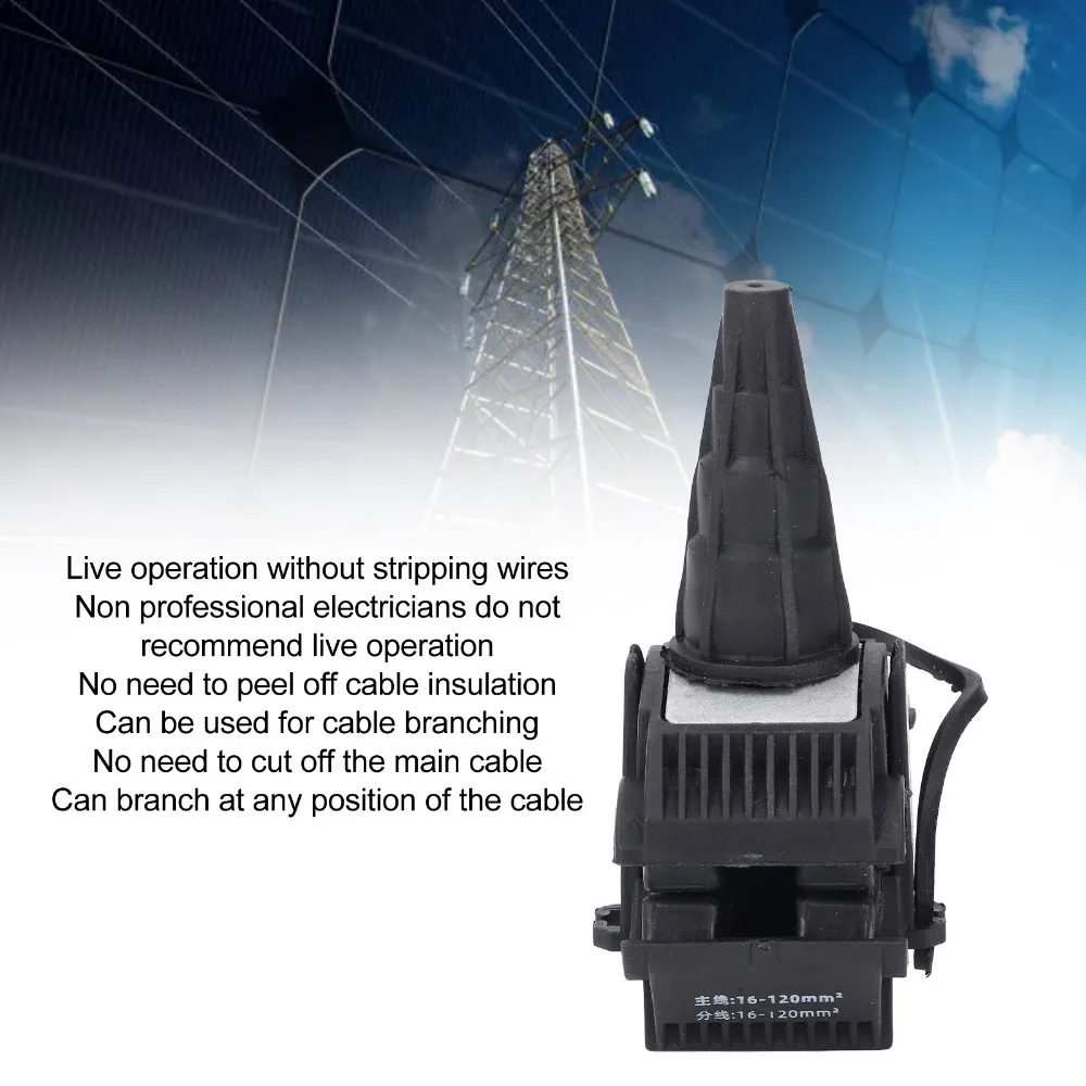 

2PCS Durable JJC-5 Insulation Piercing Connector 1KV Grounded Insulated Cable Connector Piercing Connector Power Distribution