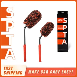 SPTA 2Pcs Angled Wheel Detailing Brush Set Microfiber Rim Tire Detail Cleaner Brush Remove Brake Dust Dirt for Rim Accessories