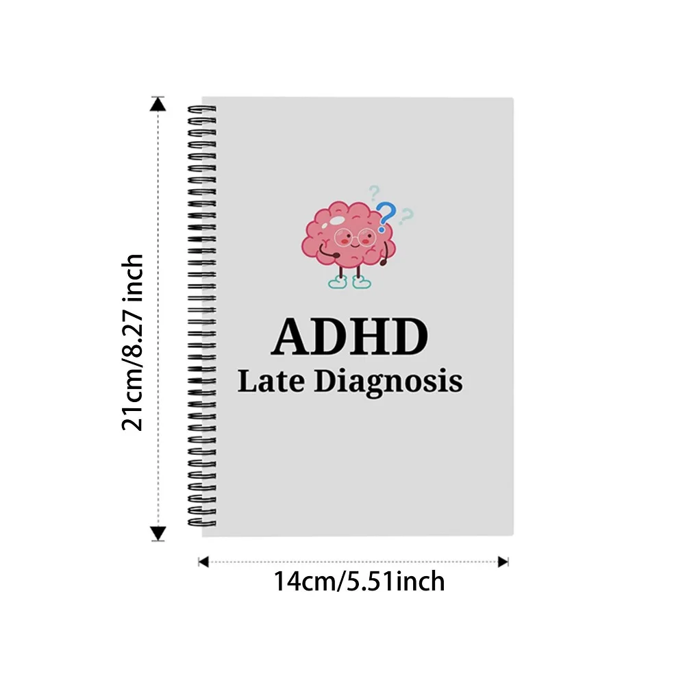 ADHD Late Diagnosis Planner Workbooks with Brain Illustration Cover pro Tools for Overcoming Procrastination And Problem Solving