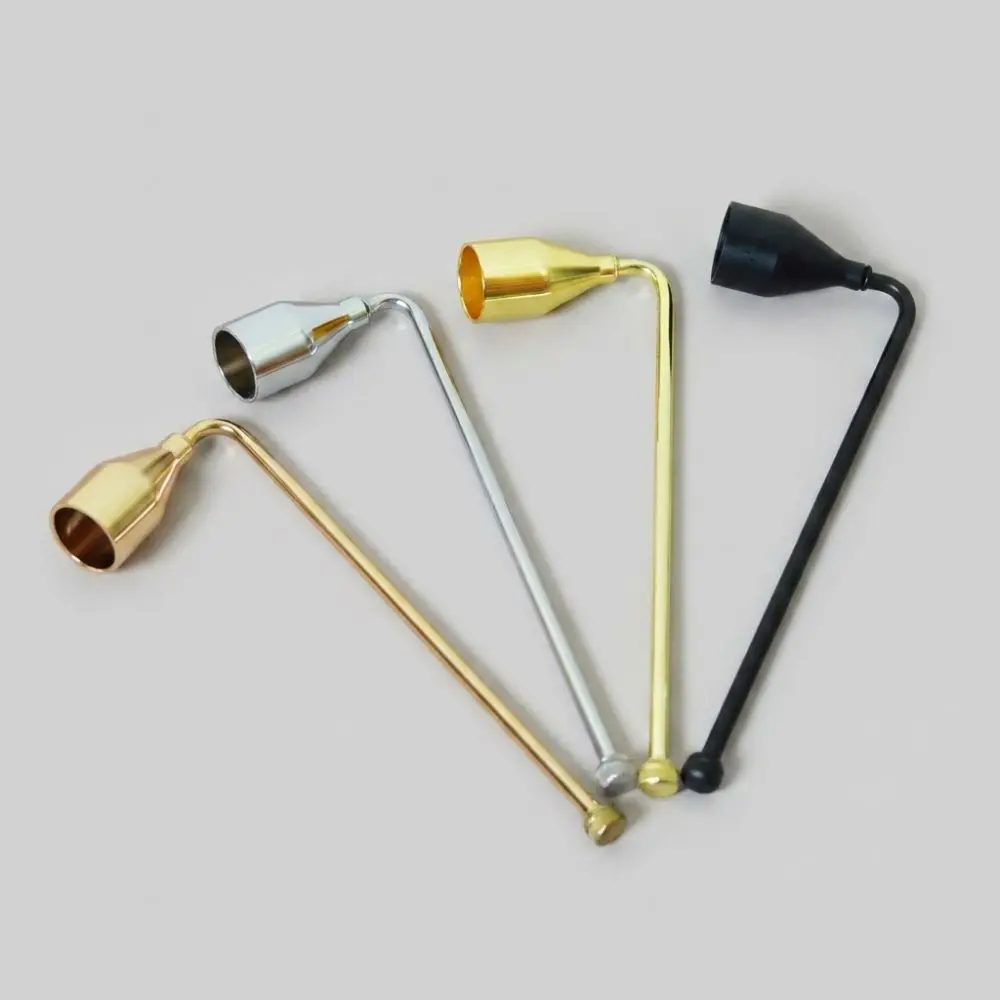 Ice Cream Shaped Candle Snuffer Long Handle Polished Surface Flame Extinguisher Black Gold Silver Bell Shaped Snuffer Home