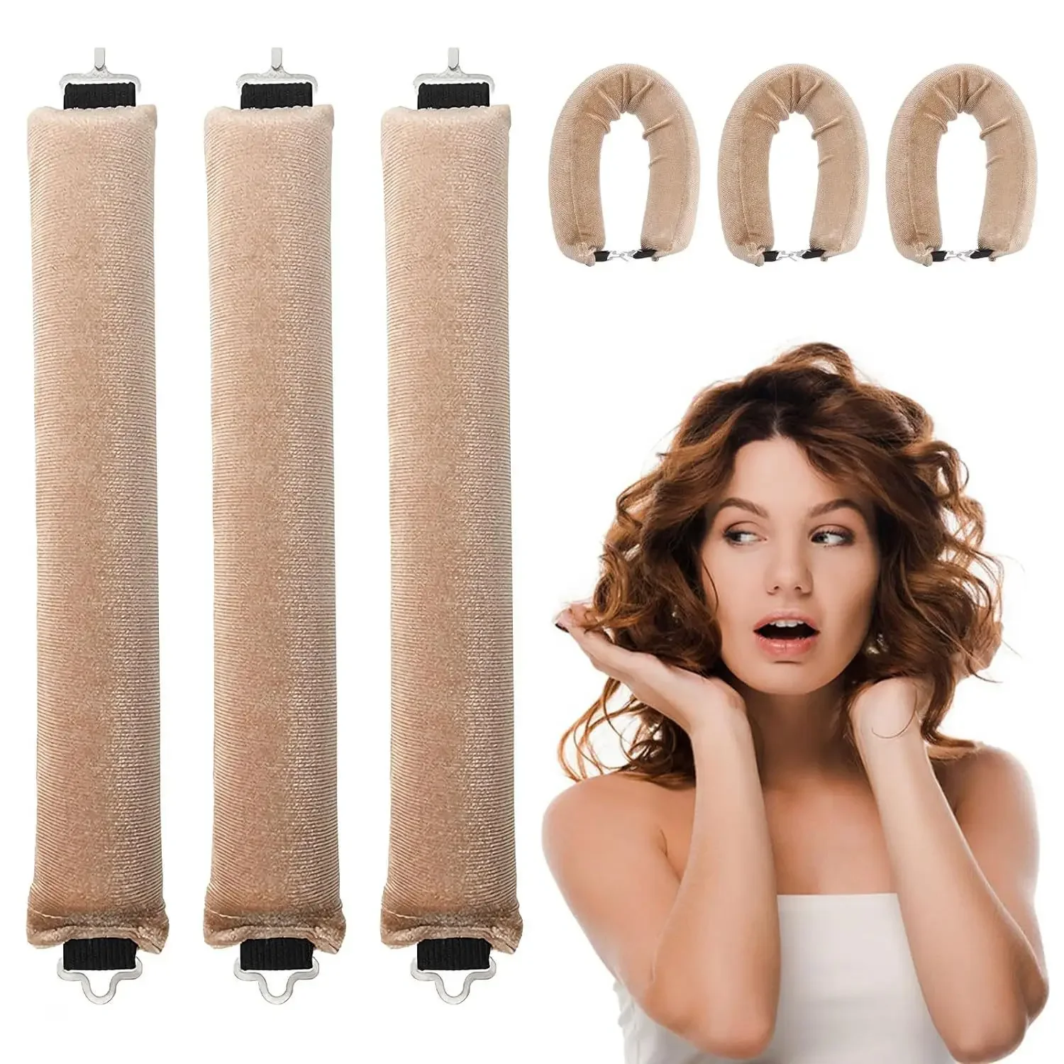 No Heat Rollers Heatless Flexible Foam Curling Rod Wave Hair Curler Soft Women Hair Rollers Sleeping Roller Hair Curly Products