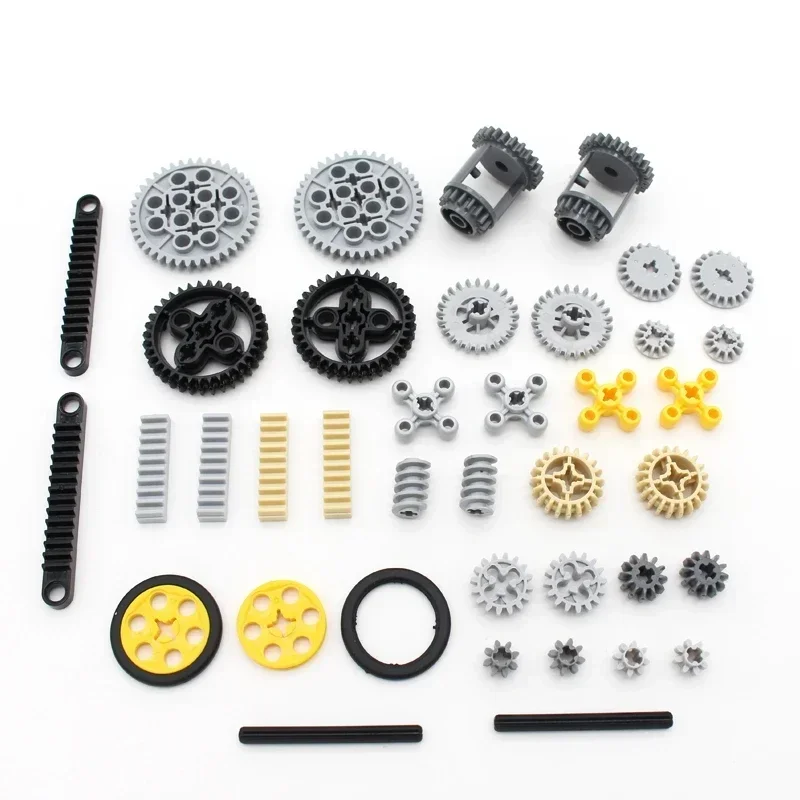 Gear Pin Technical Bricks Liftarm Studless Beam Axle MOC Parts Connector Panel Car Tires Wheel Bulk Set Toy Building Block 32494