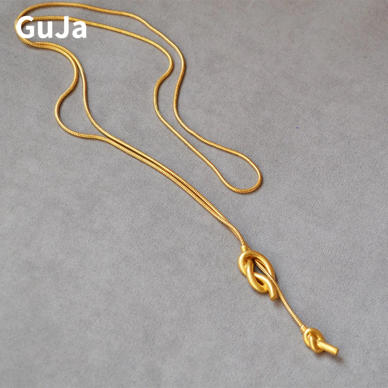 

Fashion Jewelry Elegant Temperament Metal Knot Pendant Necklace For Women Party Gifts Accessories 2025 Trend New Hot Sale