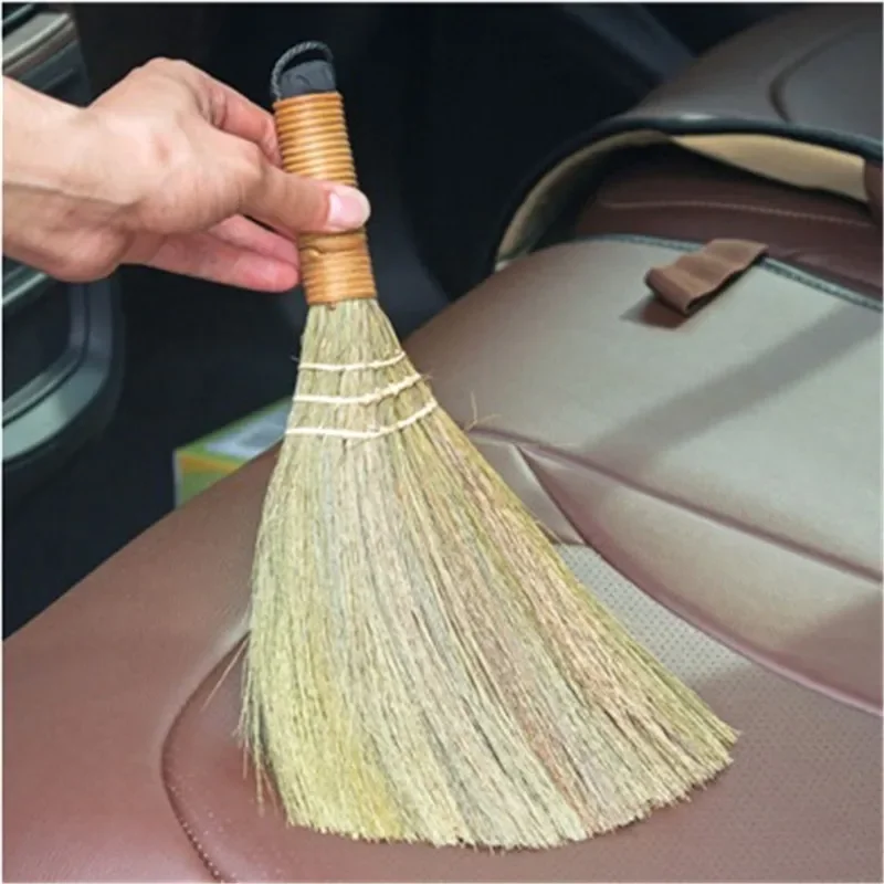 Escobas de barrido de suelo de madera de pelo suave Retro japonés, paja trenzada, limpieza de piso del hogar, Herramientas de limpieza útiles para