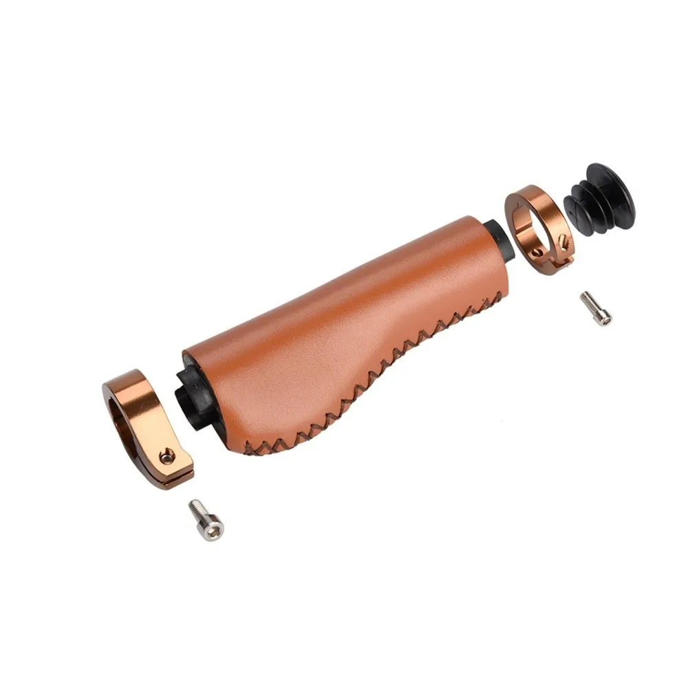 

1 пара нескользящих ручек для велосипеда с замком на искусственной коже + пластик + алюминиевый сплав, ручки для горного велосипеда в стиле ретро, диаметр 22,2 мм