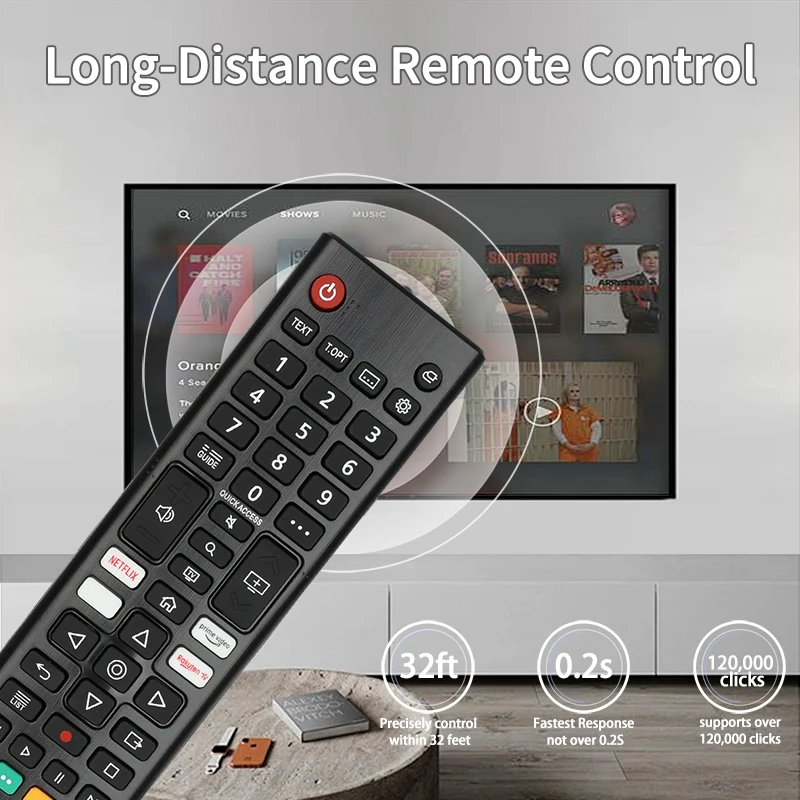 For AKB76040301 LG-Full-HD-TV-Remote-Control-Replacement With NETFLIX PrimeVideo Buttons, For LG Full HD TV 27TQ625S 28TQ525S